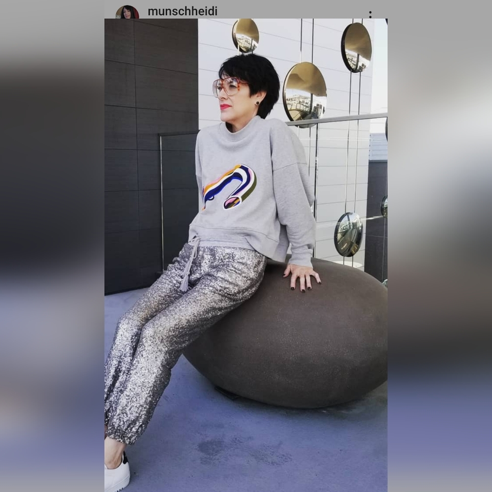 AMUSE SEQUINED SWEAT PANTS